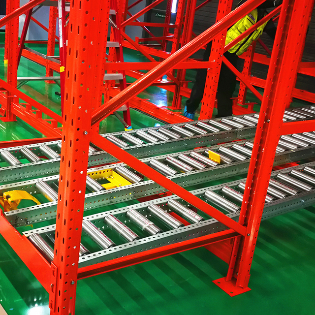 Peterack Gravity Racking Good Quality Rolling Shelf Sturdy Industrial Rollers Steel Warehouse Rack 